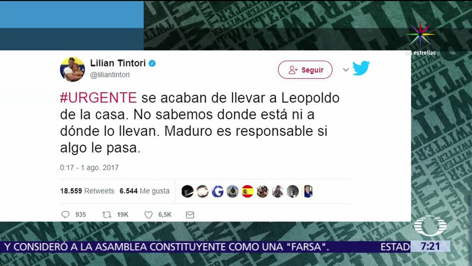 Detienen Leopoldo López Denunció Lilian Tintori