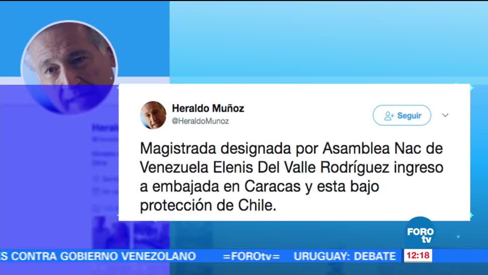 Magistrados venezolanos, protección, embajada, Chile