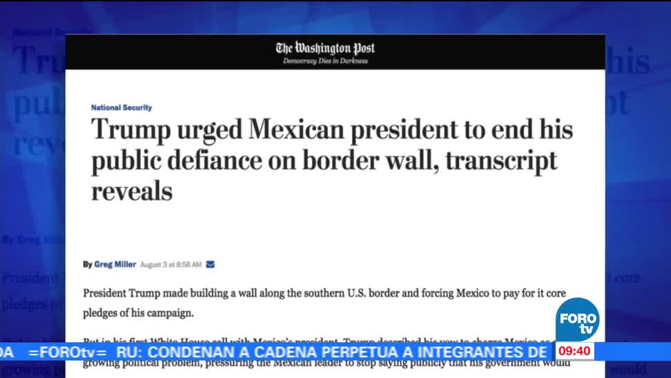 Washington Post, Trump, EPN, México
