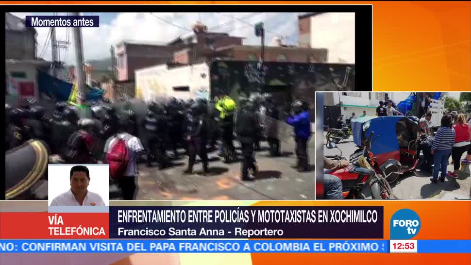 Policías, mototaxistas, enfrentamiento, Xochimilco