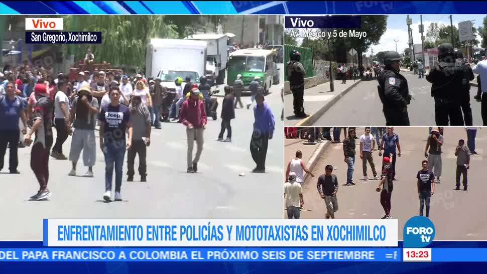 Jóvenes se organizan para enfrentar a policías en Xochimilco