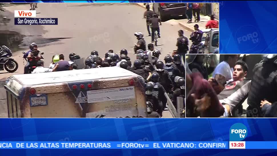 Nuevo enfrentamiento entre policías y mototaxistas en Xochimilco