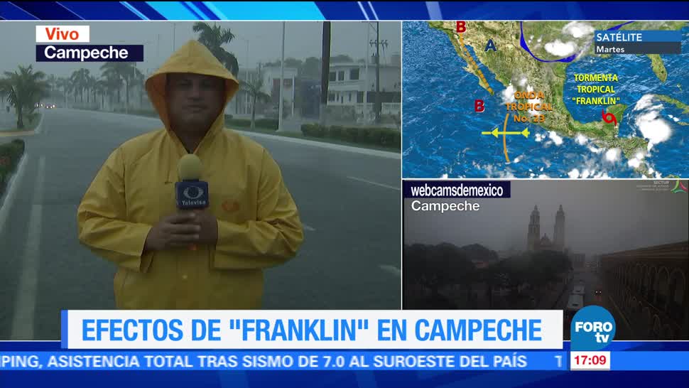 Franklin provoca intensas lluvias en Campeche