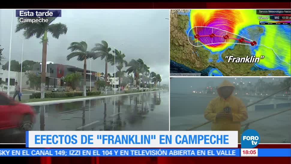 Efectos del paso de Franklin por Campeche