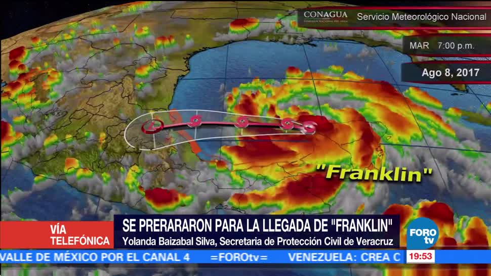 Veracruz espera lluvias intensas ante el arribo de ‘Franklin’