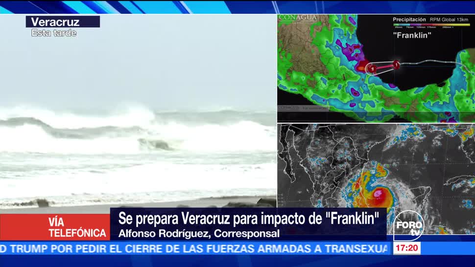 Emiten alerta roja Veracruz por Franklin