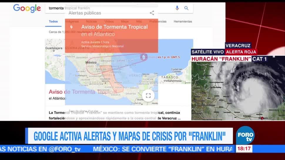 Por Franklin, Google activa alertas y mapas de crisis