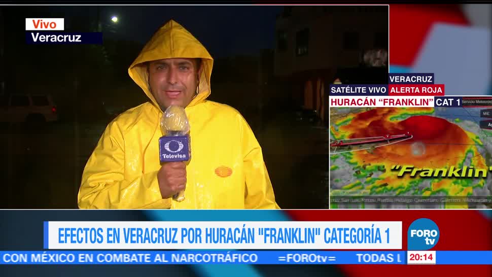 Fuertes lluvias azotan municipios en Veracruz por llegada de ‘Franklin’