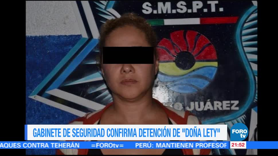 Gabinete de Seguridad confirma detención de ‘Doña Lety’