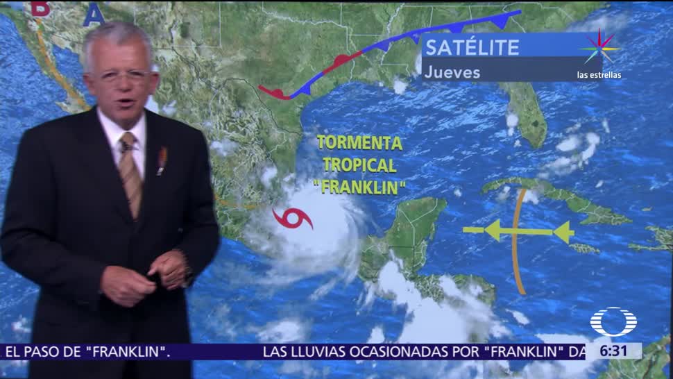 Huracán Franklin Degrada Tormenta tropical