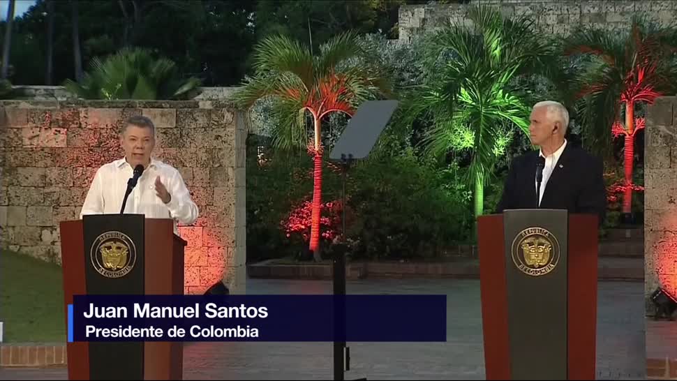 Juan Manuel Santos Mike Pence Ofrecen Mensaje Conjunto