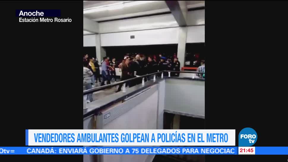 Vendedores ambulantes golpean policías Metro CDMX