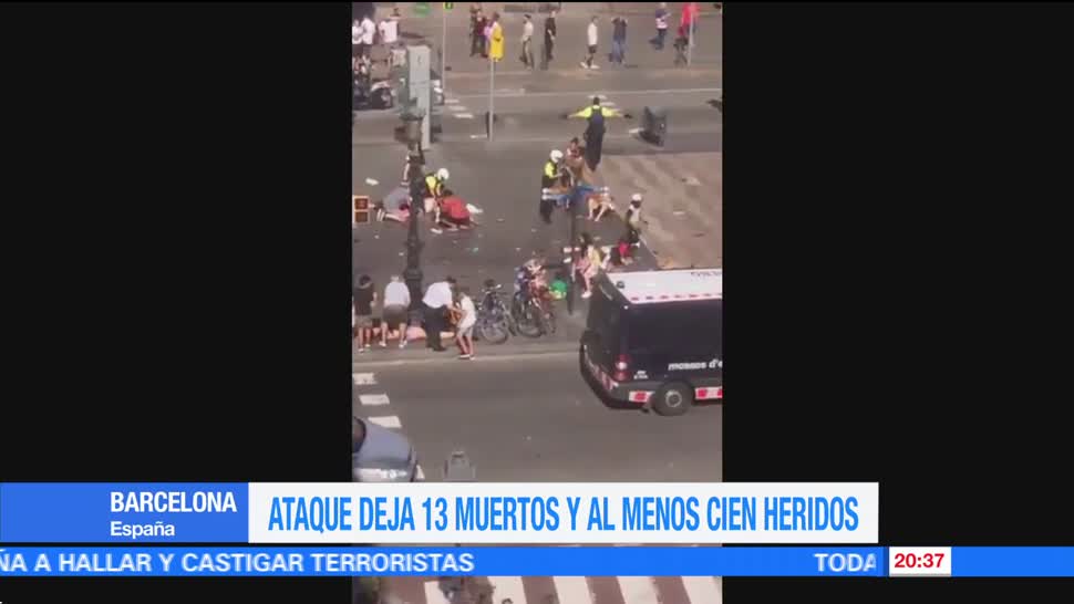 Atentado terrorista hiere a Barcelona España