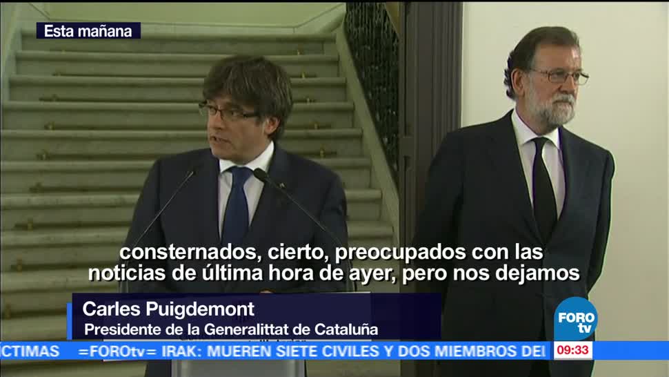 Rajoy Puigdemont Ofrecen Mensaje Conjunto España Generalitat De Cataluña