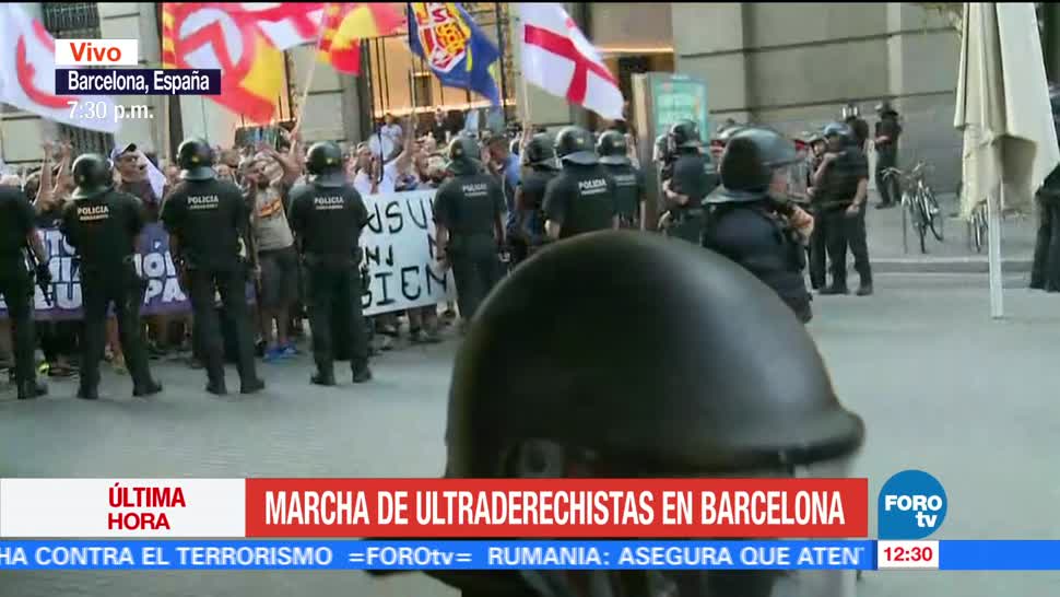 Marcha Ultraderechista Barcelona Policia Movilizacion