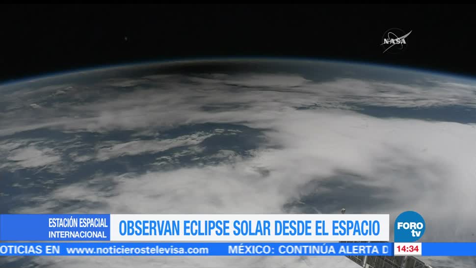Observan Eclipse Solar Espacio Astronautas Estación Espacial Internacional