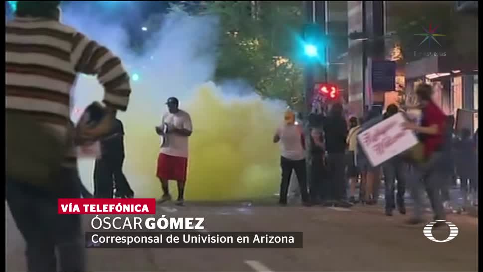 Dispersan manifestantes Phoenix mitin de Trump