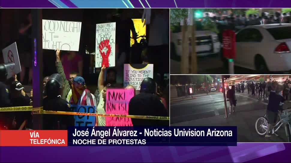 Noche de protestas en Phoenix Arizona