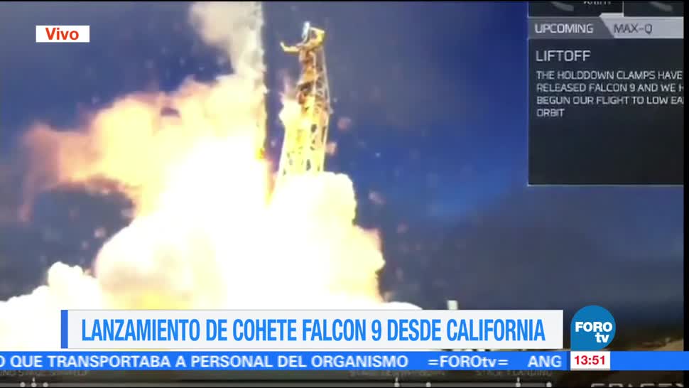 Lanzamiento cohete Falcon 9 desde California