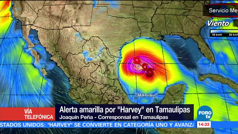 Alerta amarilla por huracán Harvey Tamaulipas