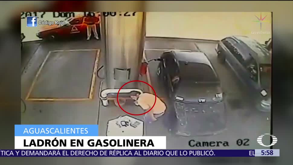 Joven roba una gasolinera en Aguascalientes