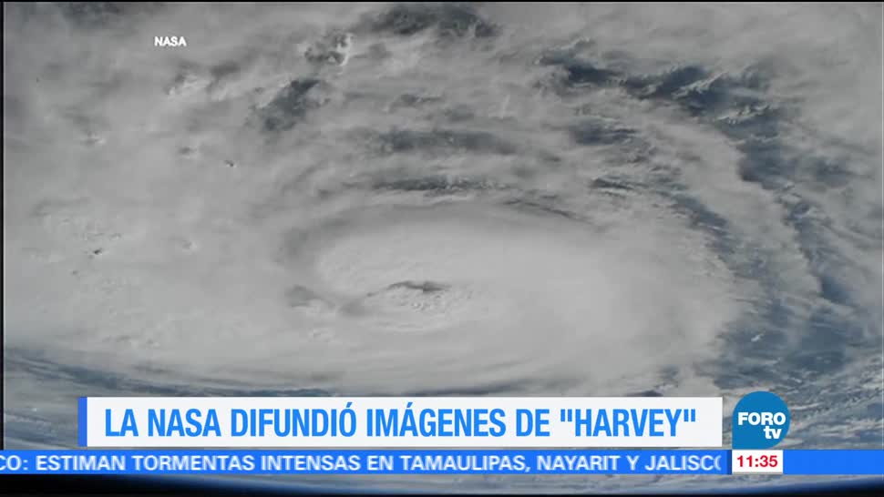 NASA difunde video del huracán Harvey