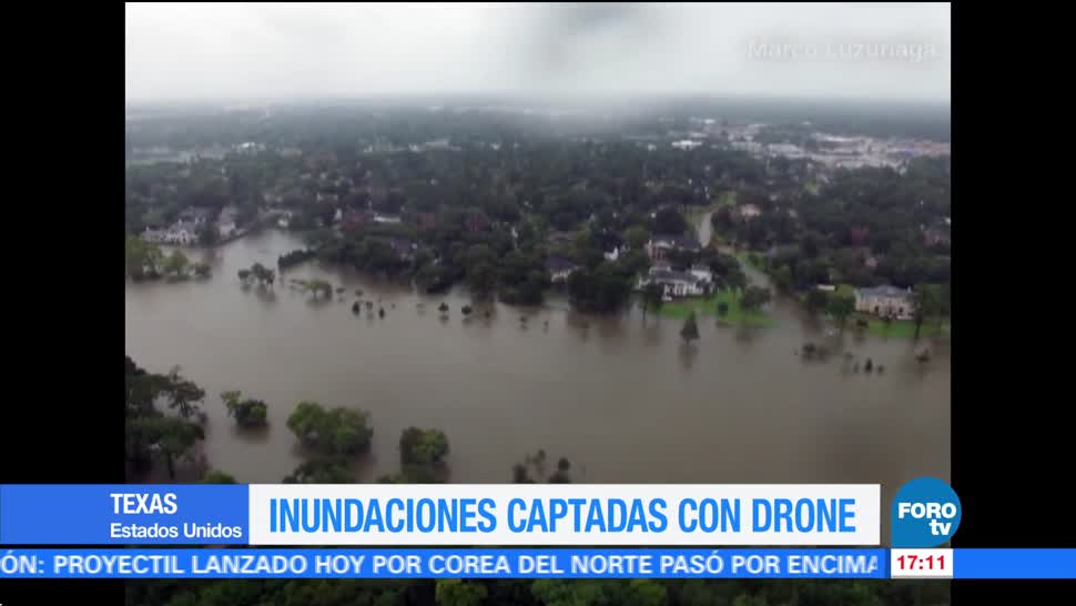 Drone Capta Imagenes Inundaciones Texas Intensas Lluvia Harvey