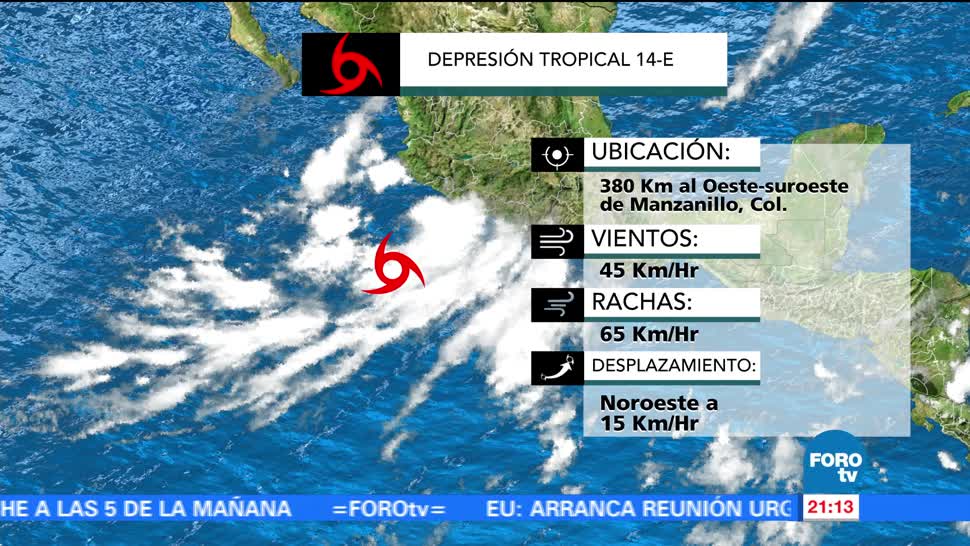 Se forma depresión tropical 14-e Pacífico