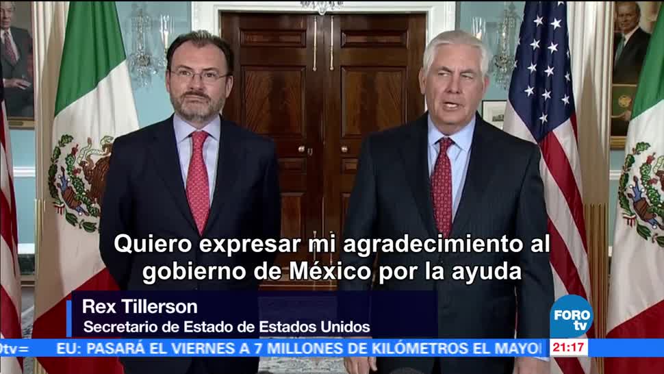 Tillerson agradece ayuda de México en Texas y Louisiana