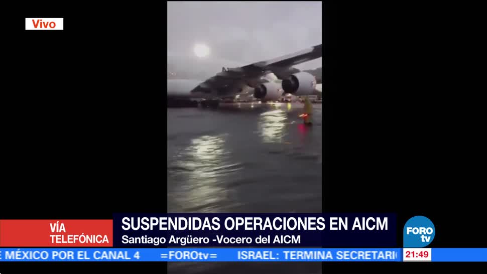 34 vuelos han sido desviados del AICM por severa lluvia34 vuelos han sido desviados del AICM por severa lluvia
