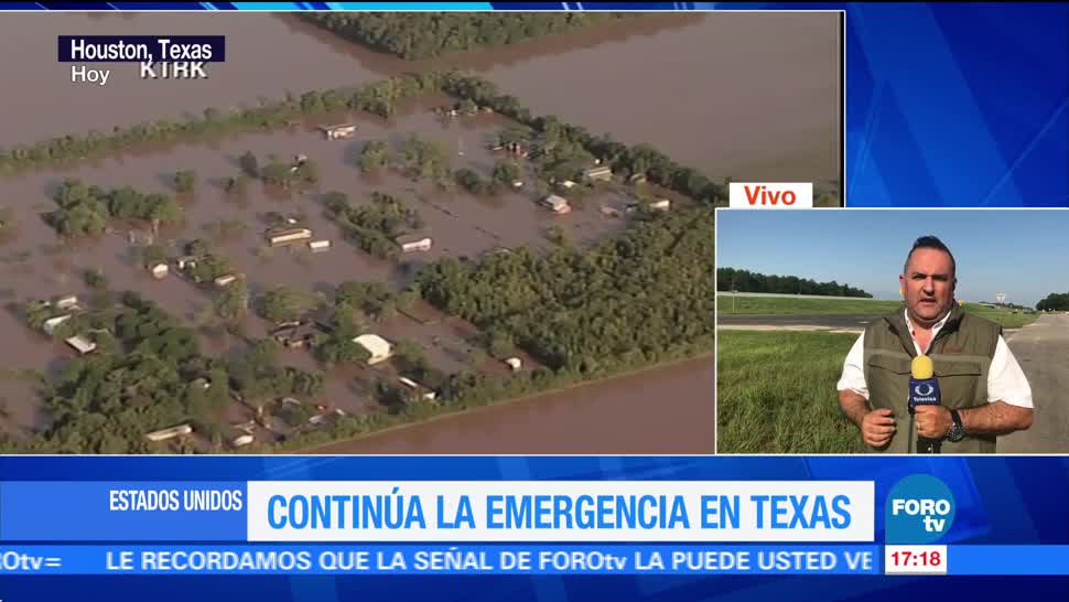 Continúa la emergencia en Texas inundaciones