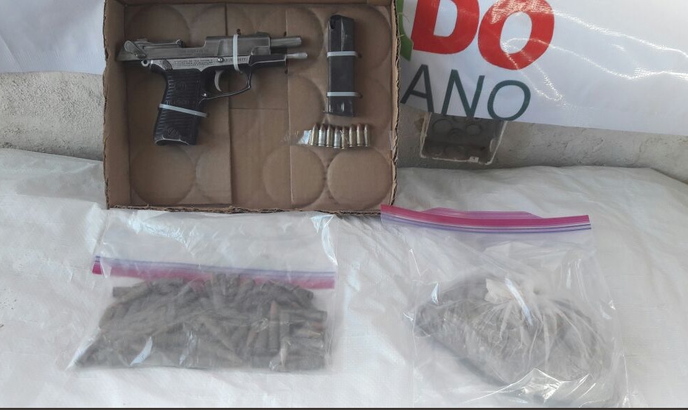 Aseguran cartuchos y un arma de fuego en Sonora