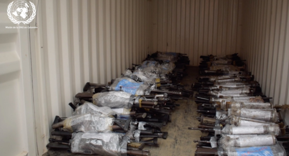 Armas entregadas por las FARC en Colombia