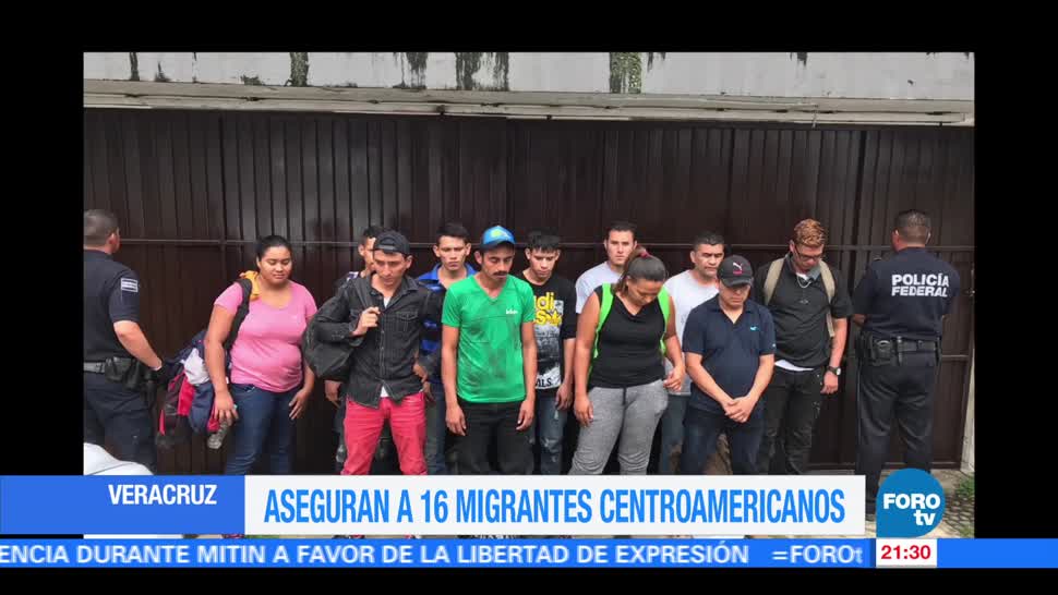 Aseguran a 16 migrantes centroamericanos en Veracruz