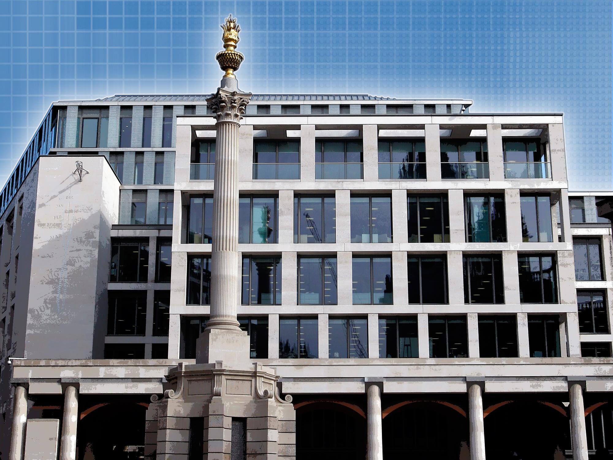 Fachada del edificio de la Bolsa de Londres