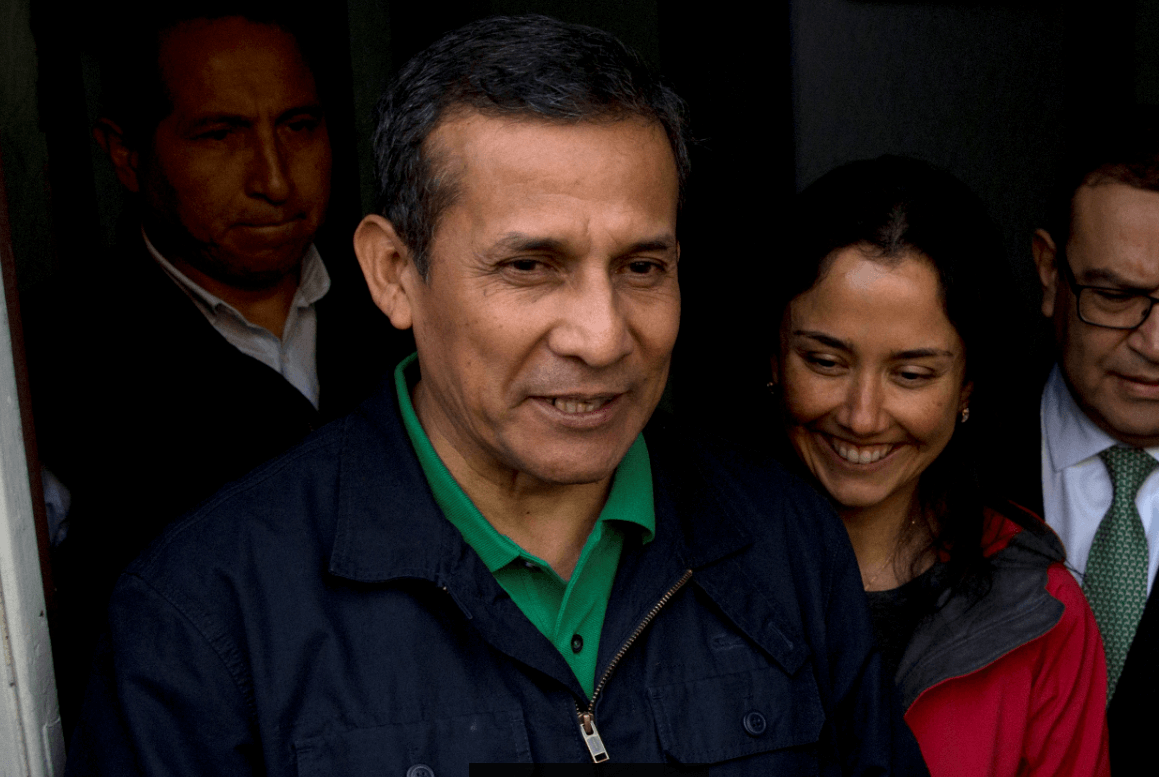 El expresidente de Perú Ollanta Humala y su esposa Nadine Heredia