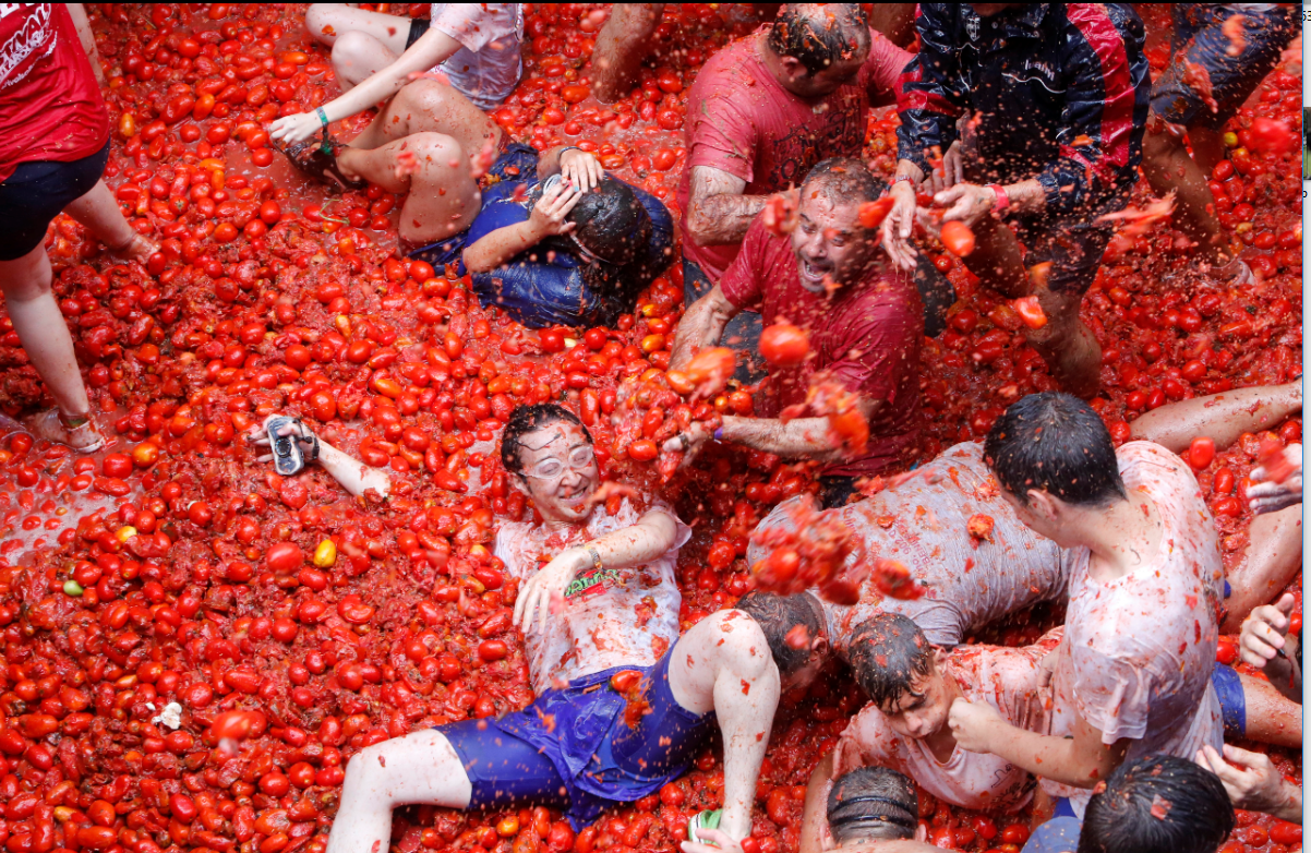 Espana celebra su 72 edición de la tradicional Tomatina. (AP)