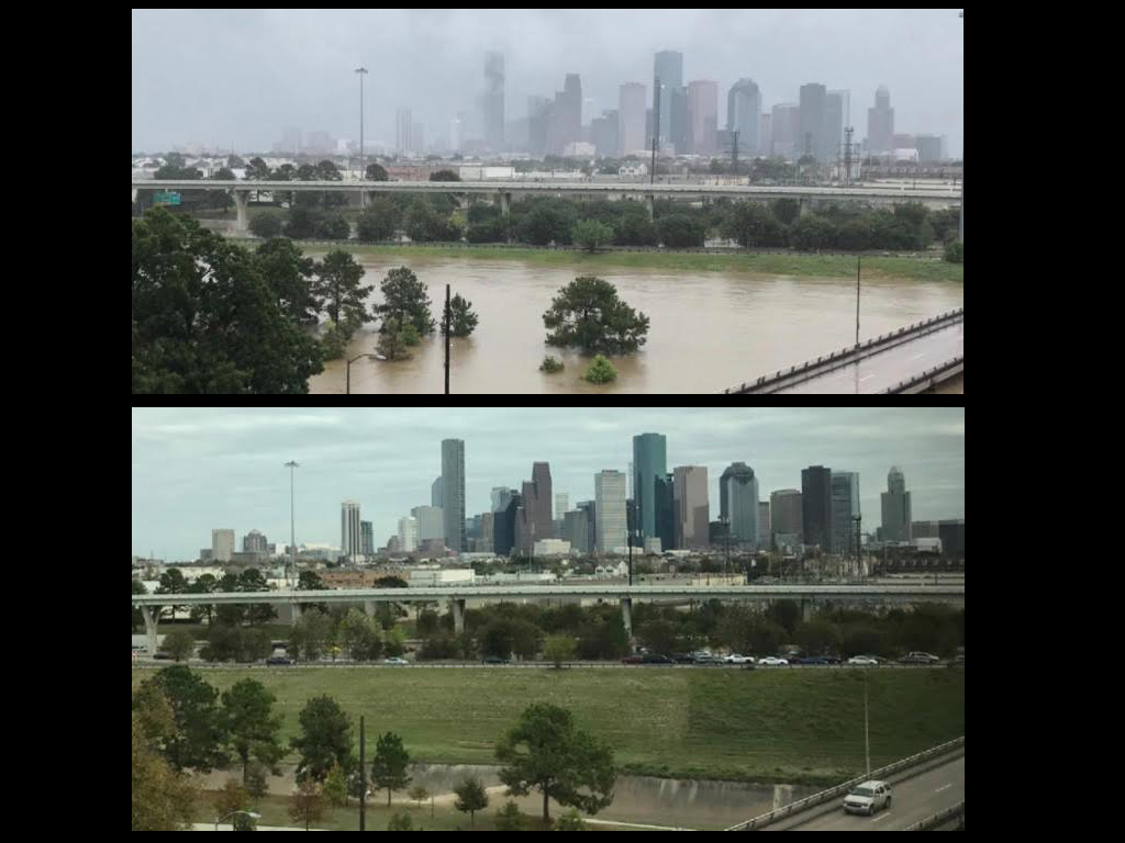 Imágenes muestran a Houston antes y después de 'Harvey'