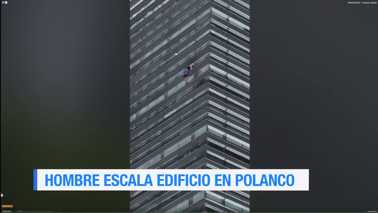 Hombre escala edificio en Polanco en la CDMX
