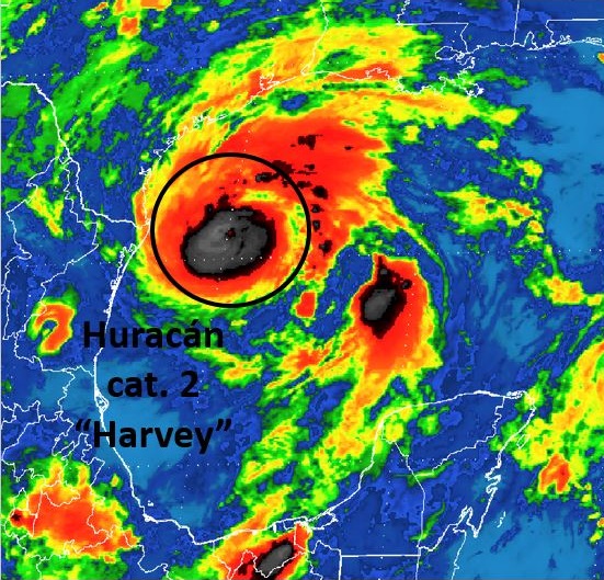 huracan harvey intensifica categoria 2 tamaulipas