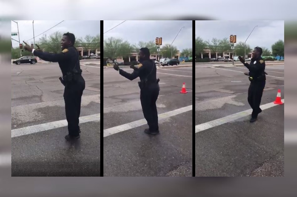 Policía Arizona Dirige Trafico Movimientos Baile