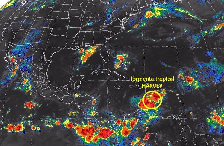 Tormenta tropical Harvey enfila a Centroamérica y Yucatán