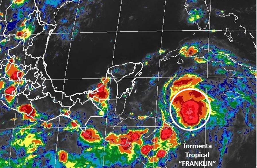 tormenta tropical franklin dirige peninsula yucatan