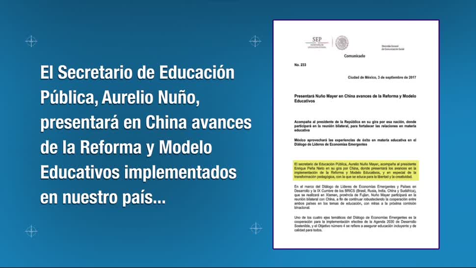 Nuño presentará en China modelos educativos implementados en México