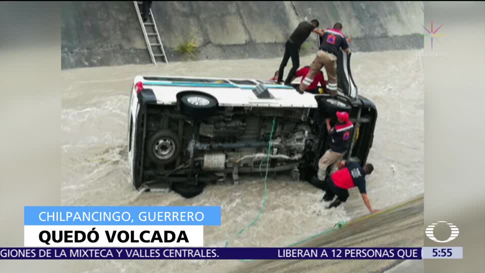 Cae, camioneta, pasajeros, Chilpancingo