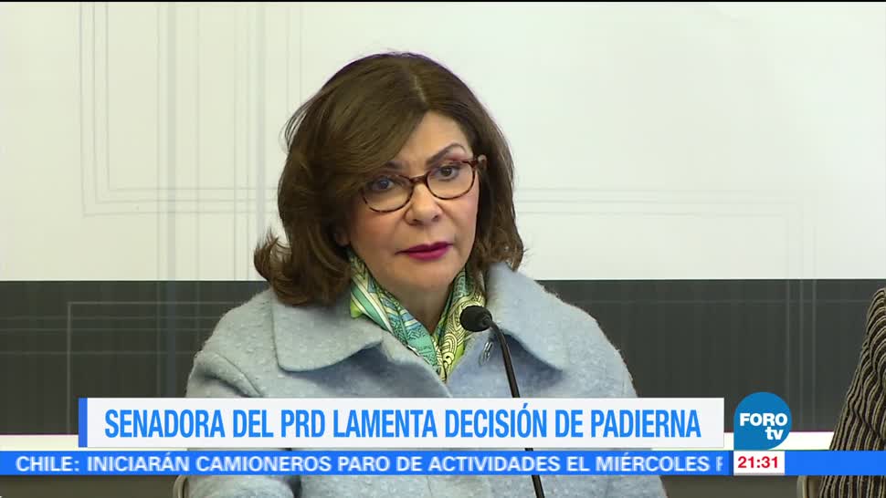 Senadora PRD lamenta decisión Dolores Padierna