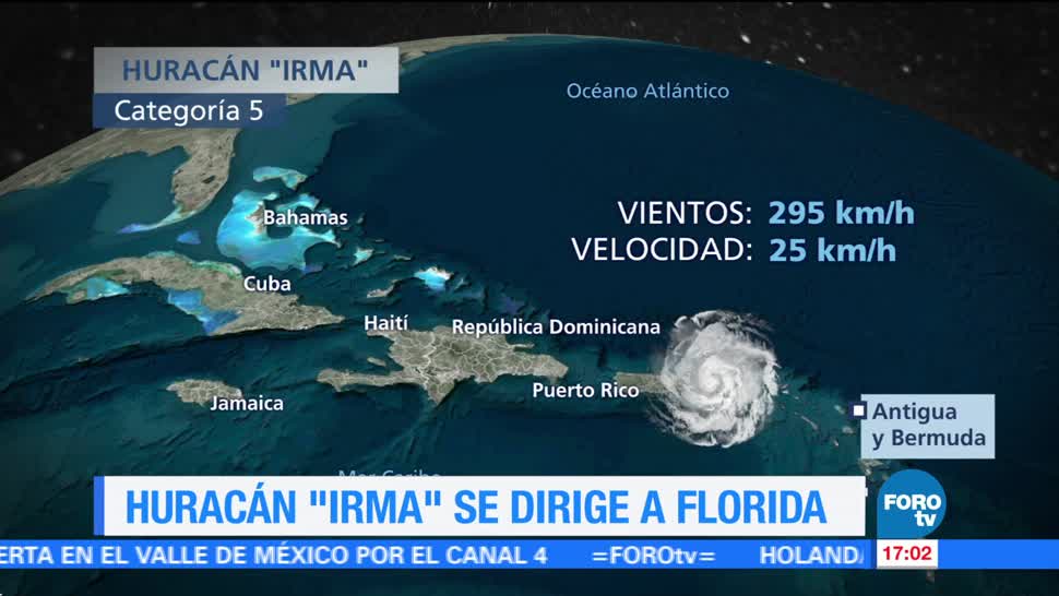 Huracán Irma se dirige a Florida