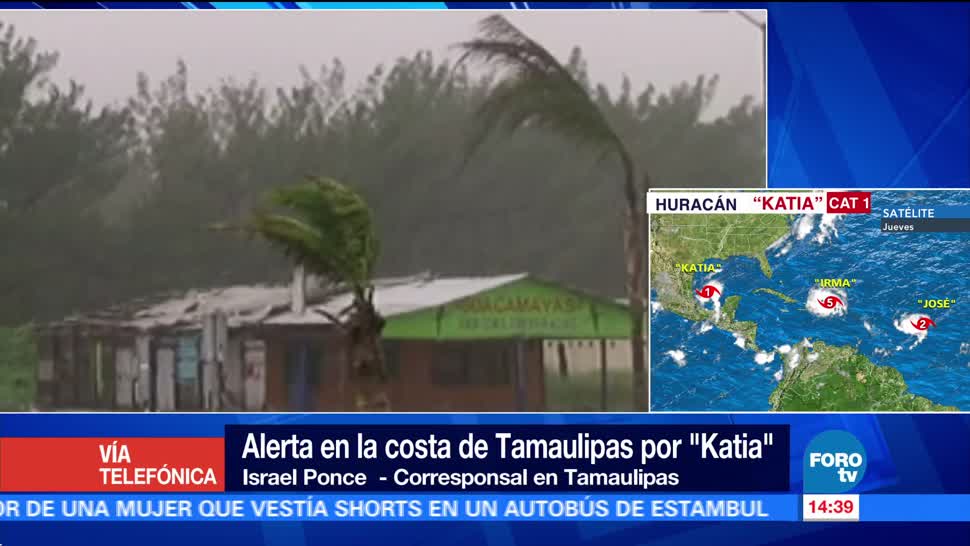 Tamaulipas registra olas de 3 metros de altura por Katia