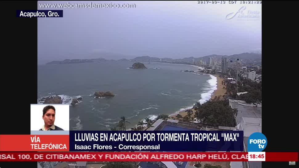 Lluvias en Acapulco por tormenta tropical Max