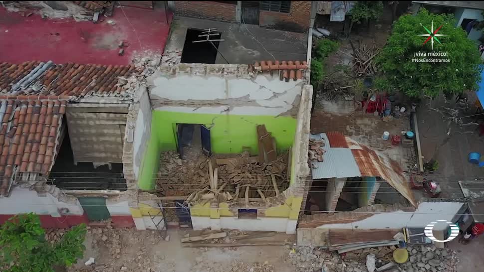 Inspeccionan el desastre con drones en Oaxaca